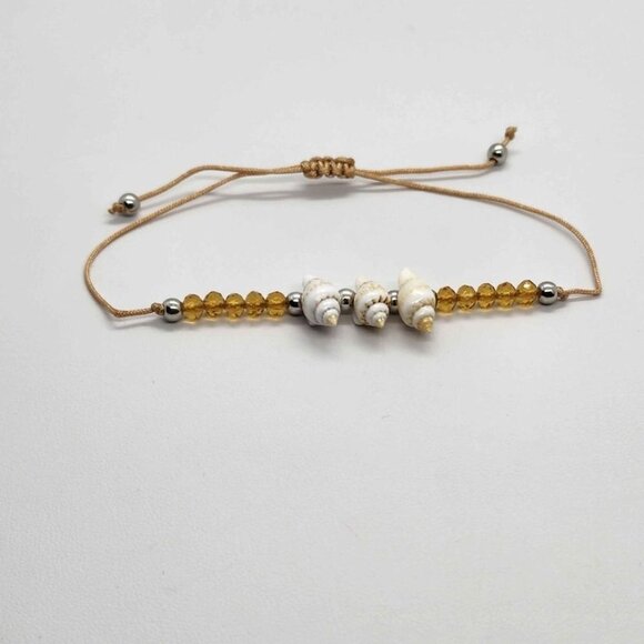 NEW 3 Seashell with BROWN Bracelet - Picture 1 of 4